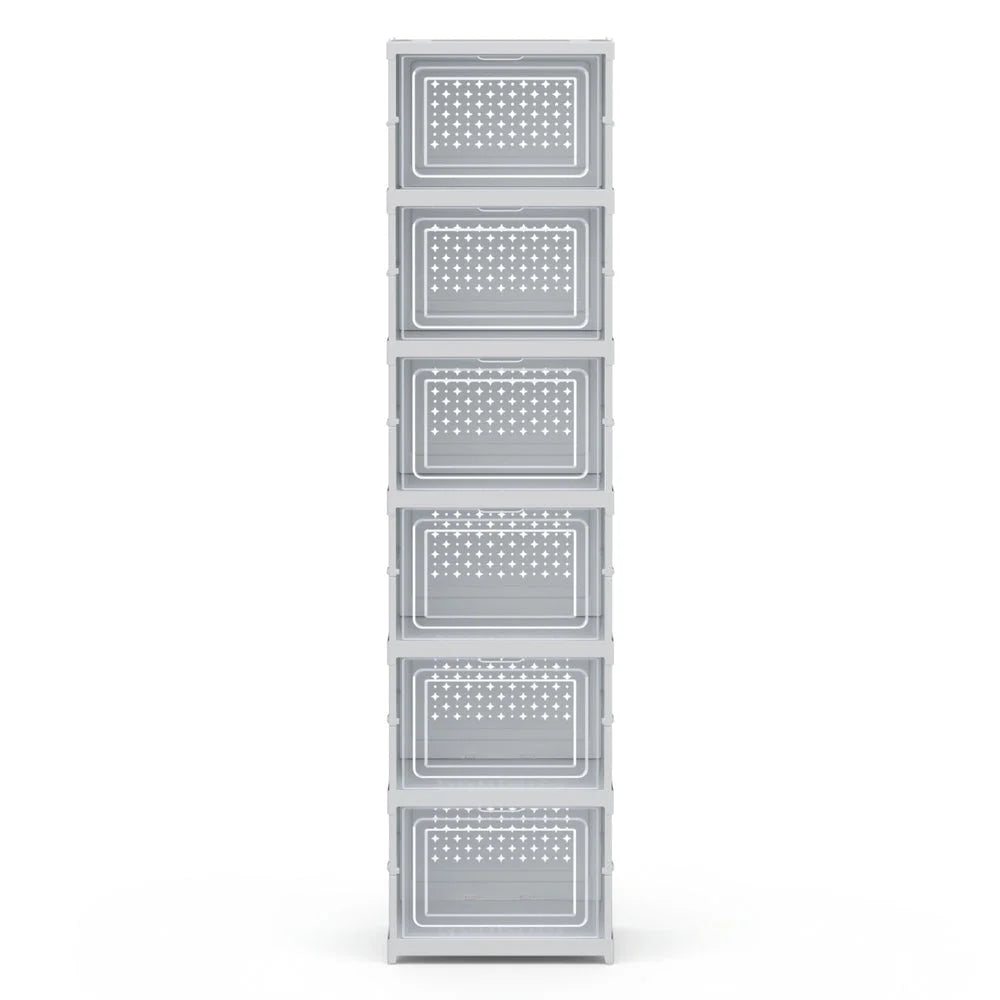 Shelf with foldable shoe rack organizer tier
