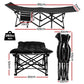 Folding Bed With Mattress Heavy Duty Black 185CM