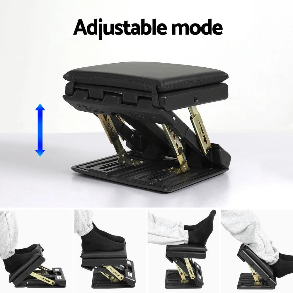 Artiss Foot Rest Stool for Desk Fold Footrest Massage Cushion Pad