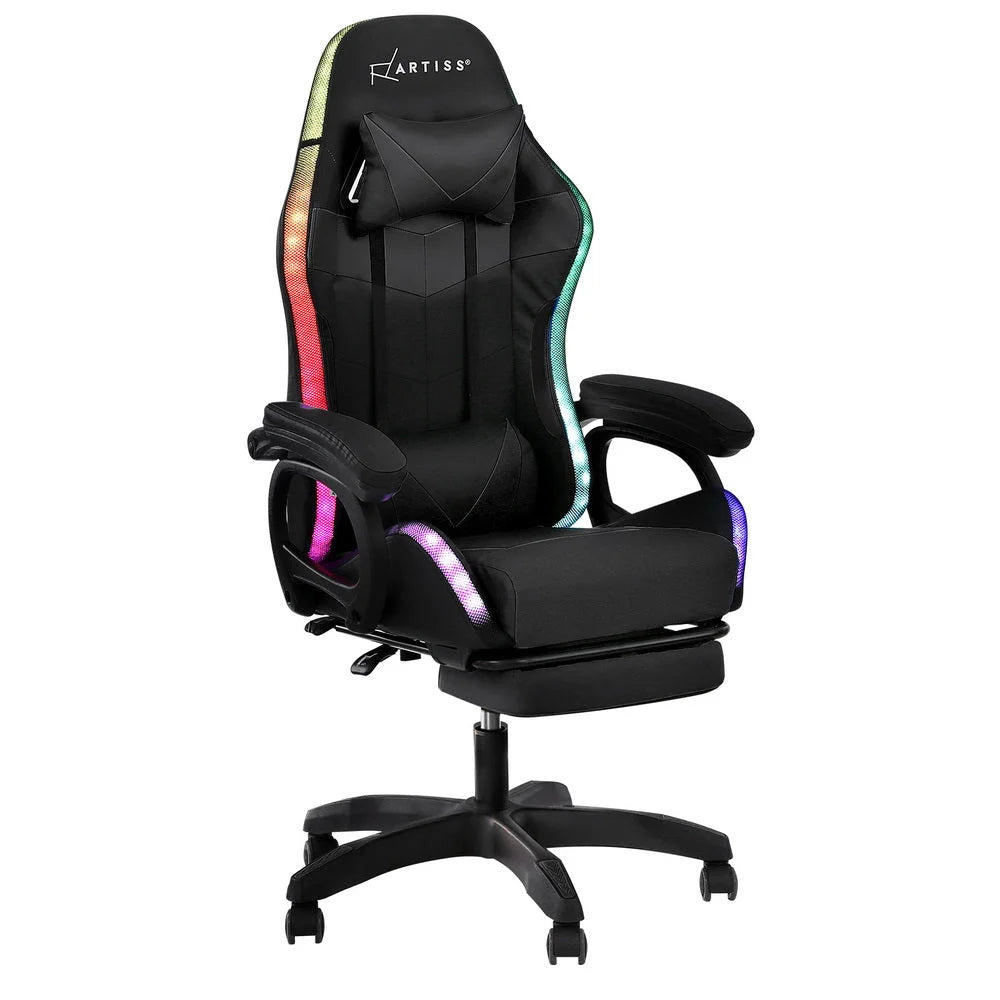 Artiss Gaming Office Chair 12 RGB LED Massage Computer Work
