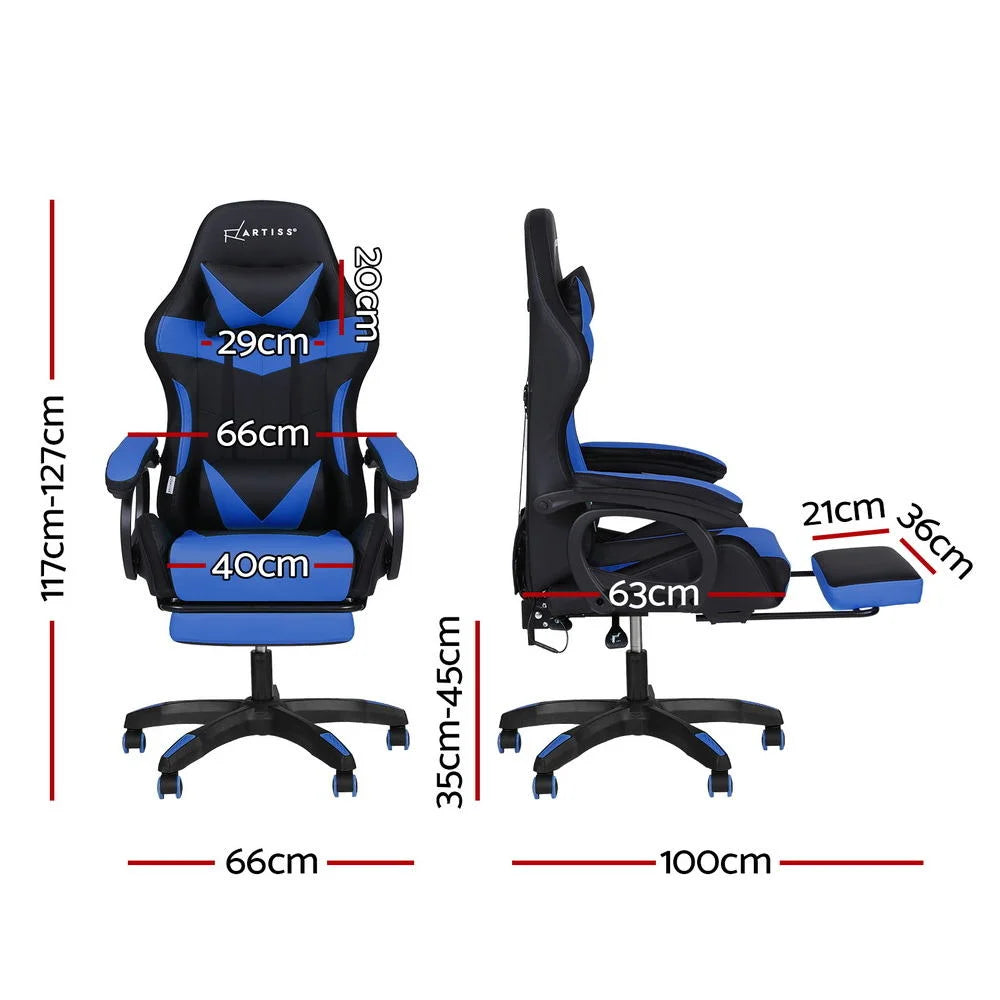 Artiss Gaming Office Chair 12 RGB LED Massage Computer Work