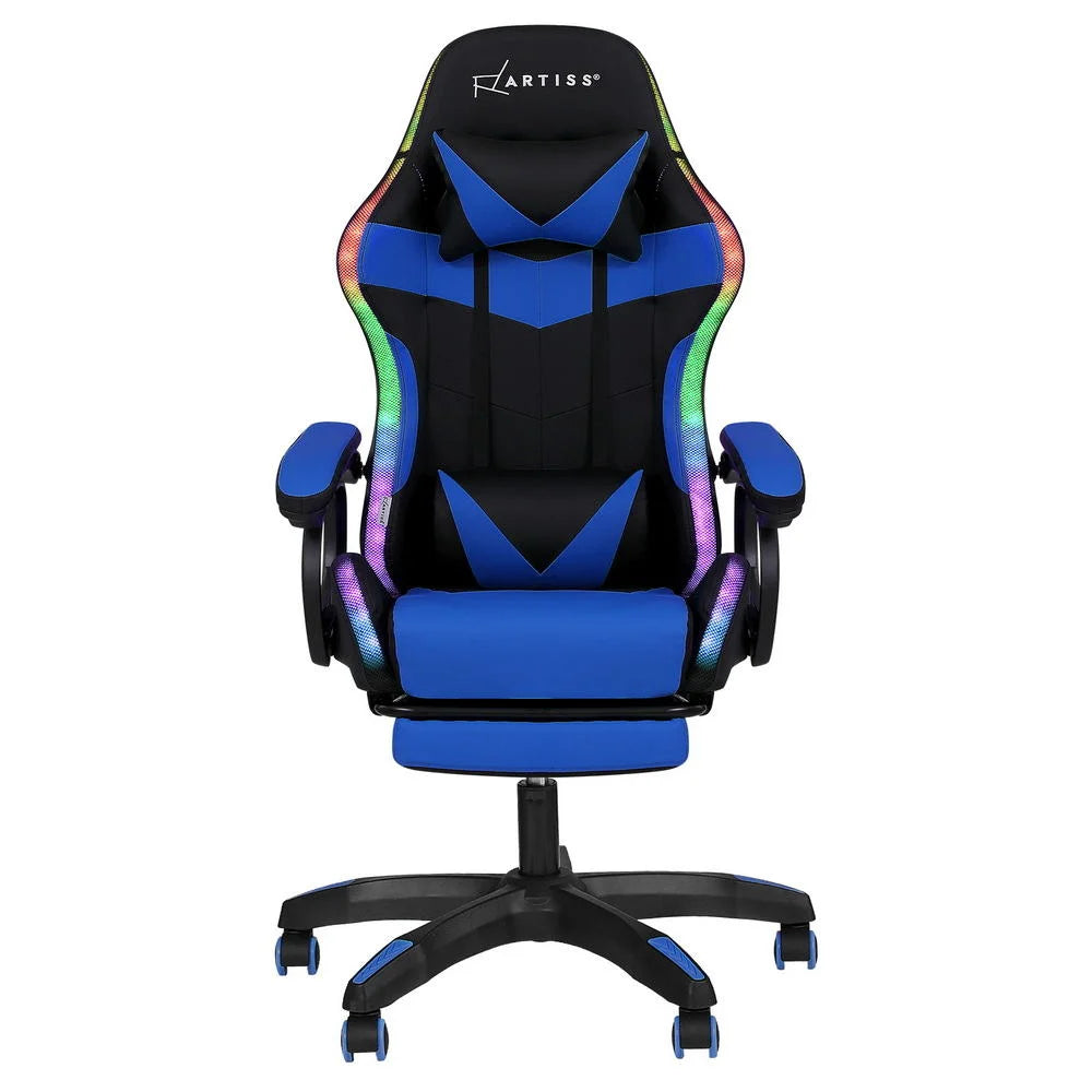 Artiss Gaming Office Chair 12 RGB LED Massage Computer Work