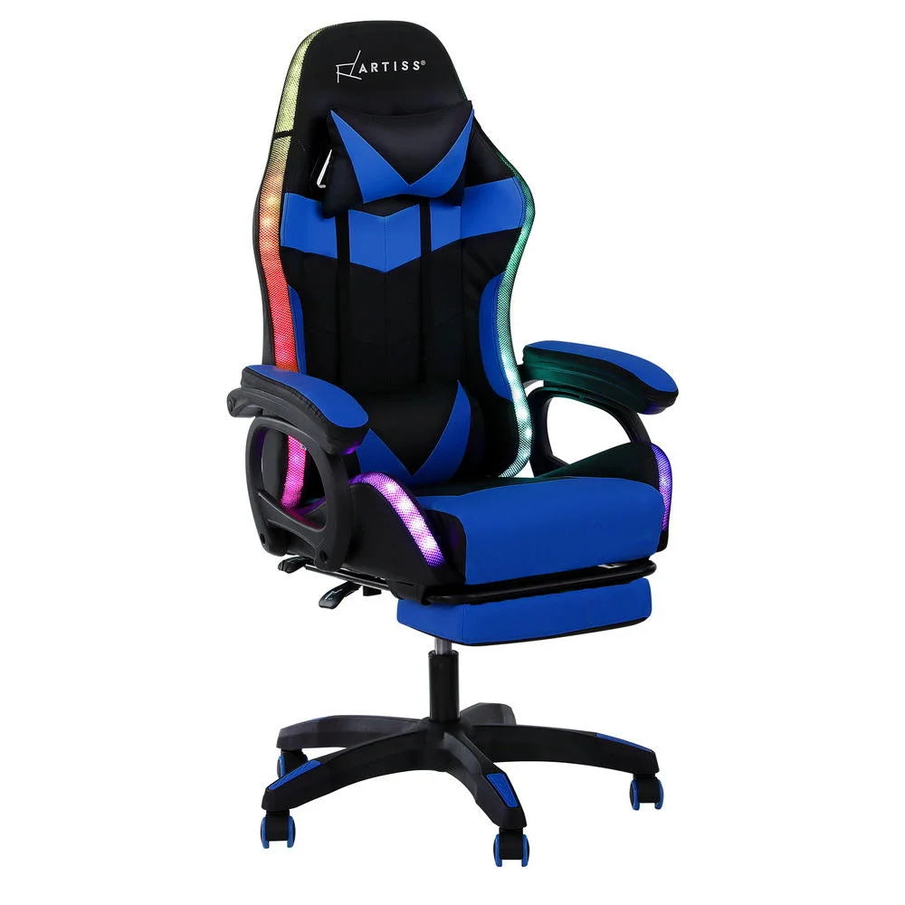 Artiss Gaming Office Chair 12 RGB LED Massage Computer Work