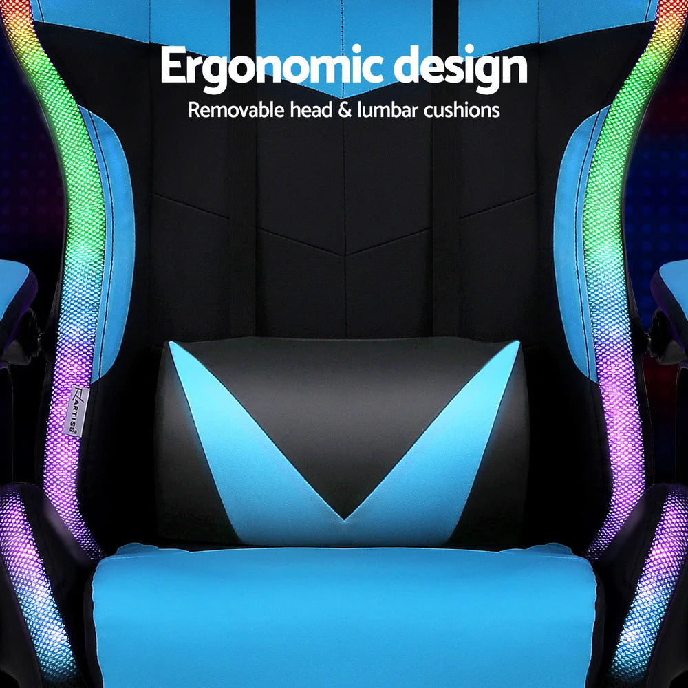 Artiss Gaming Office Chair 12 RGB LED Massage Computer Work