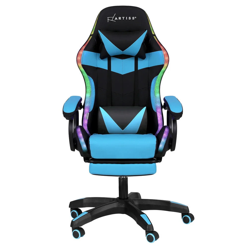 Artiss Gaming Office Chair 12 RGB LED Massage Computer Work