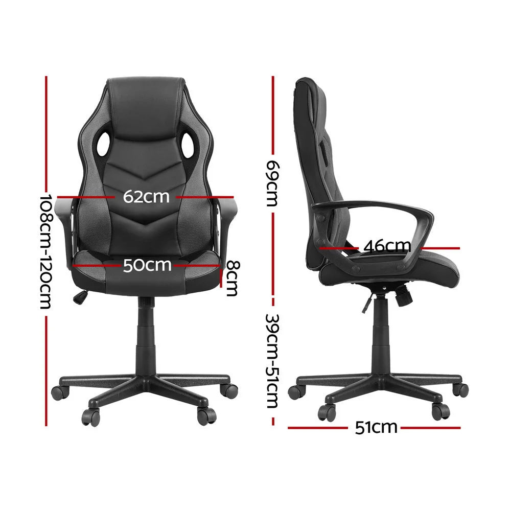 Artiss Gaming Office Chair Computer Chairs Grey - Furniture
