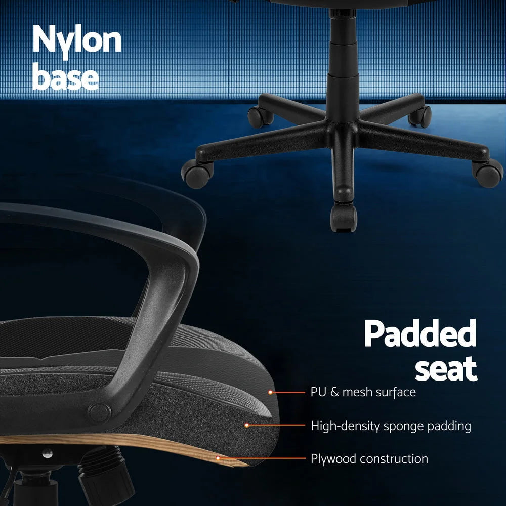 Artiss Gaming Office Chair Computer Chairs Grey - Furniture