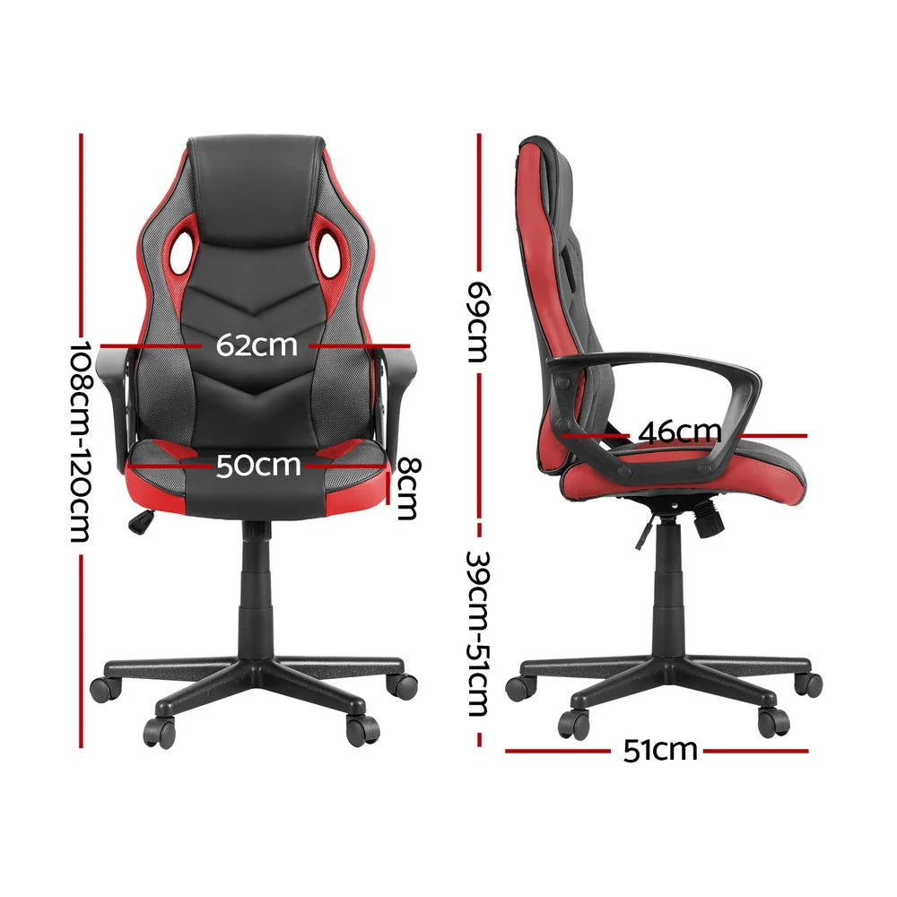 Artiss Gaming Office Chair Computer Chairs Red - Furniture