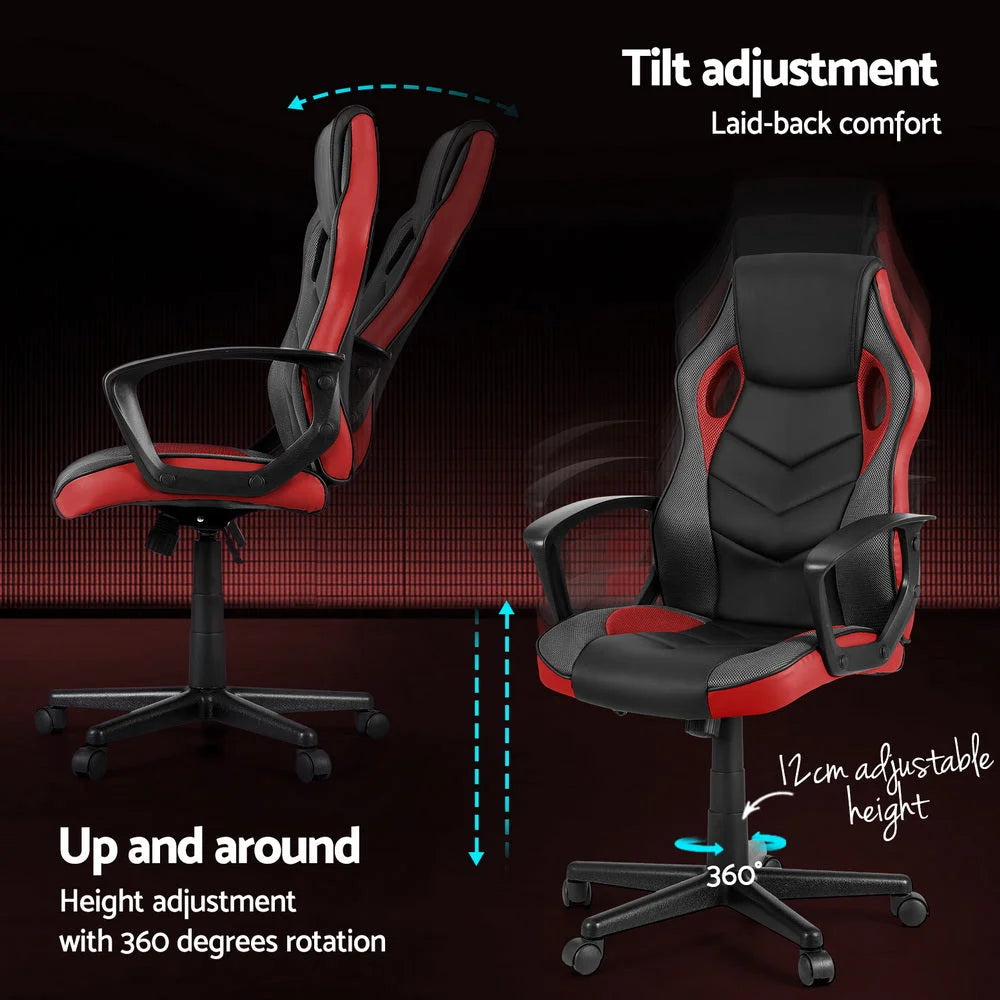 Artiss Gaming Office Chair Computer Chairs Red - Furniture