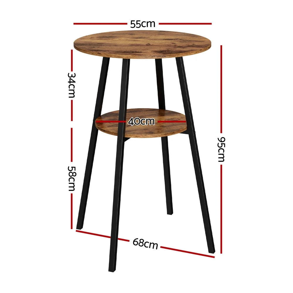 Steel bar table set with bar table and matching stool seats