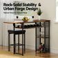 Artiss Industrial Bar Table with Wine Rack Built-in Cup