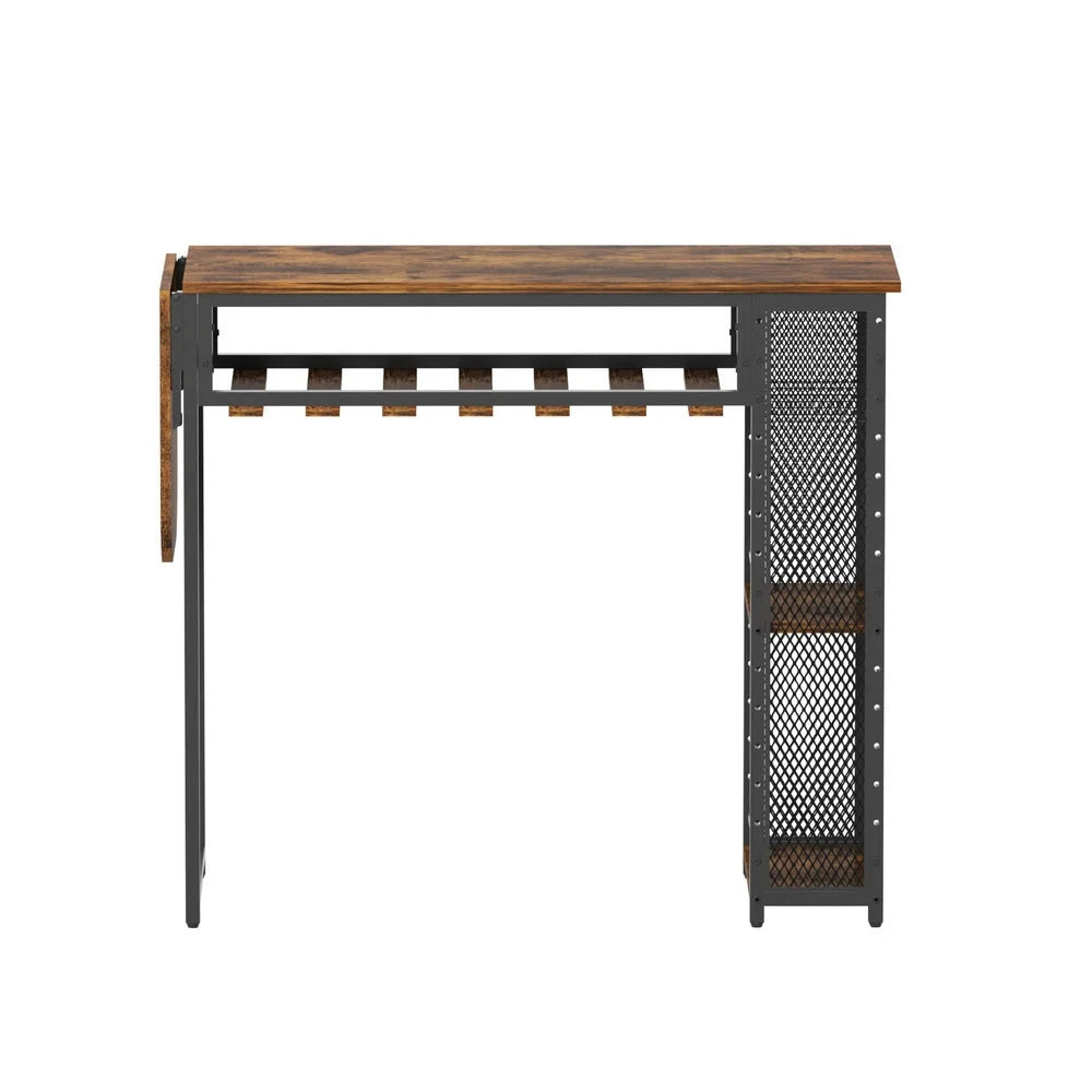 Artiss Industrial Bar Table with Wine Rack Built-in Cup