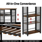 Artiss Industrial Bar Table with Wine Rack Built-in Cup