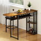Artiss Industrial Bar Table with Wine Rack Built-in Cup