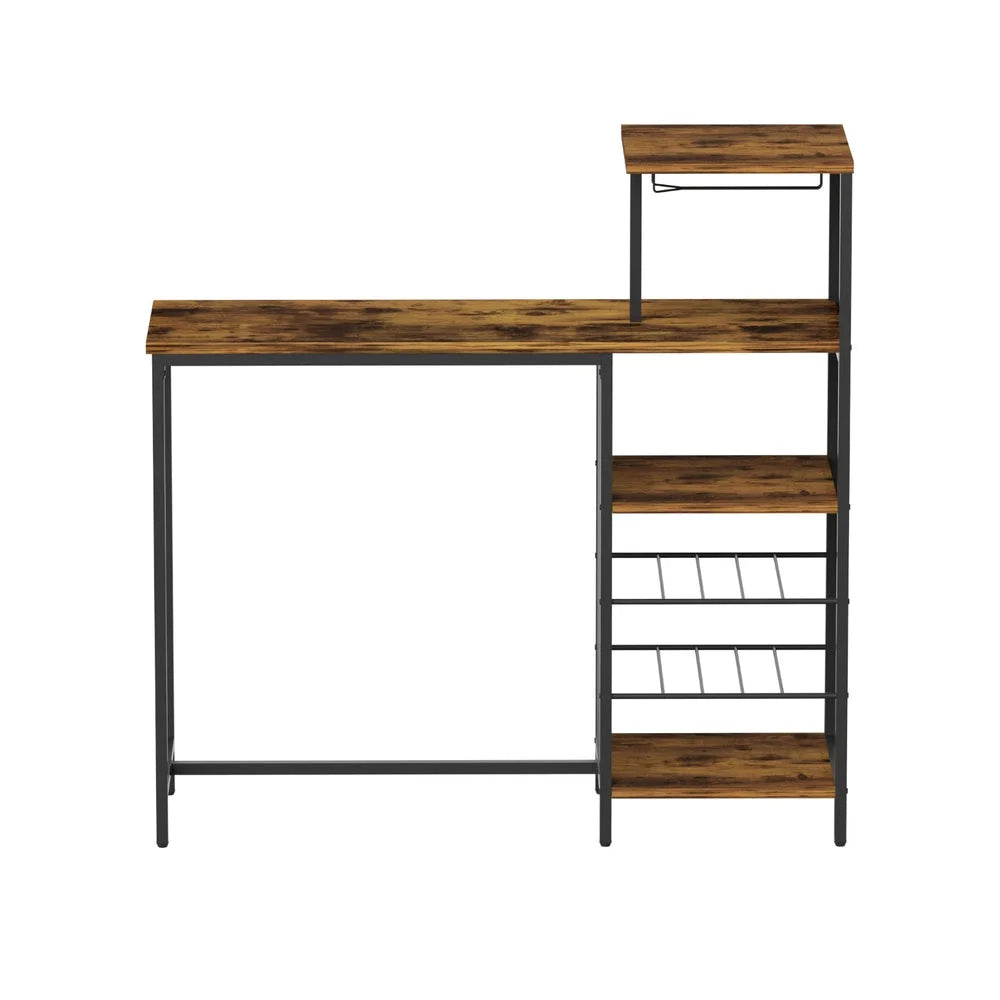 Storage rack with industrial bar table wine cup
