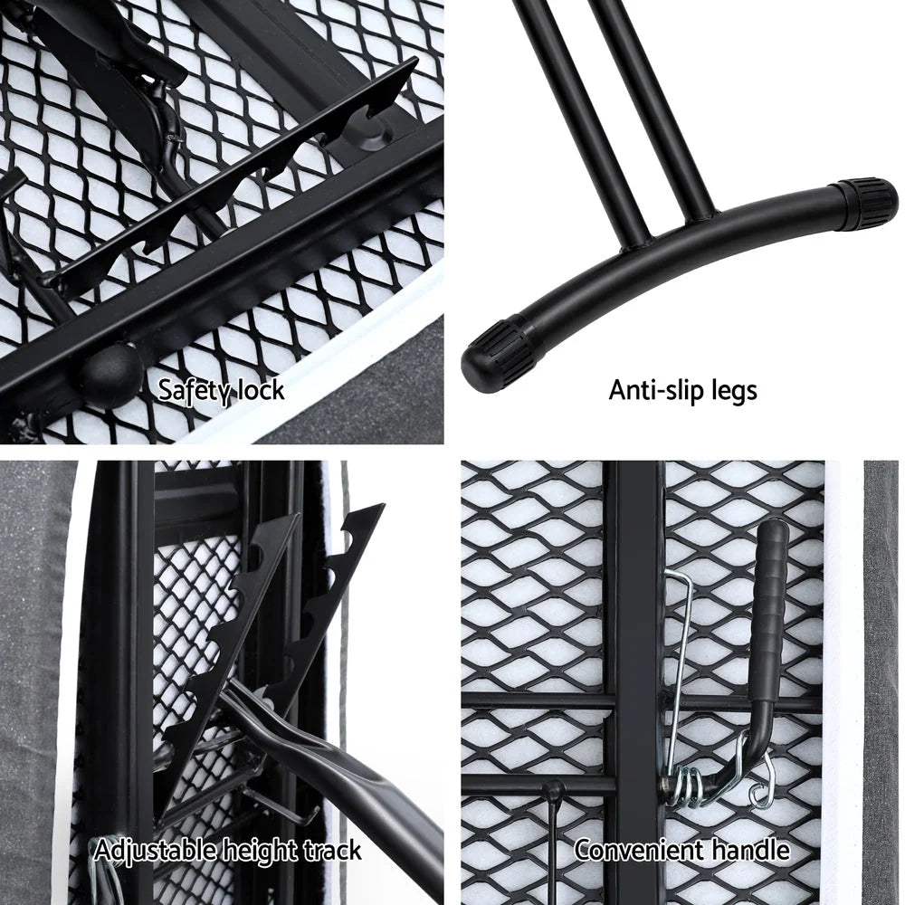 Artiss Ironing Board Foldable Iron Rest Black - Appliances