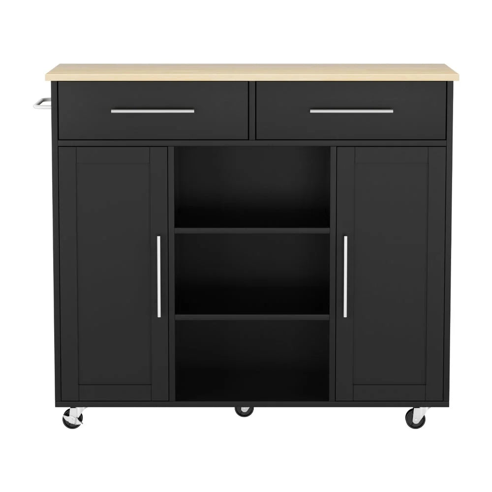 Black 100cm storage cabinet with slim storage layout and glass door
