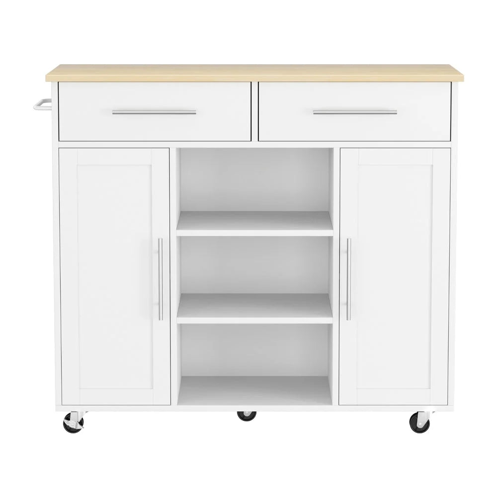 Kitchen Island Trolley Rolling Serving Cart Storage Drawer