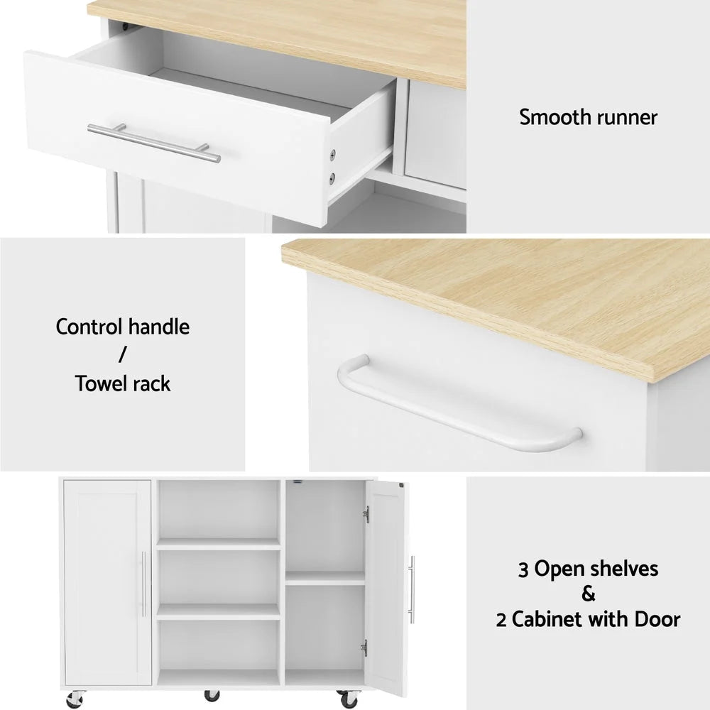 White 100cm storage cabinet with frame detail shown