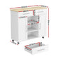 White 100cm storage cabinet with doors and storage compartments