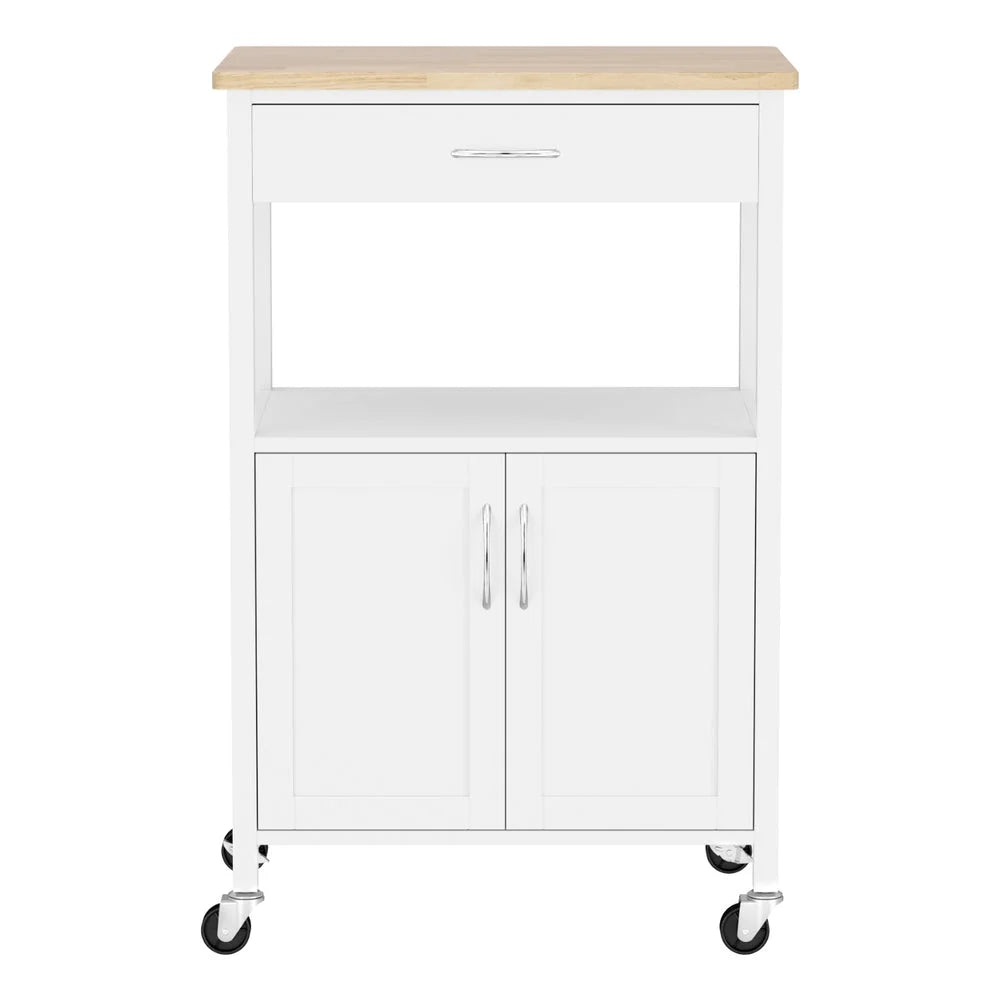 60cm kitchen island trolley with drawer storage and towel rail