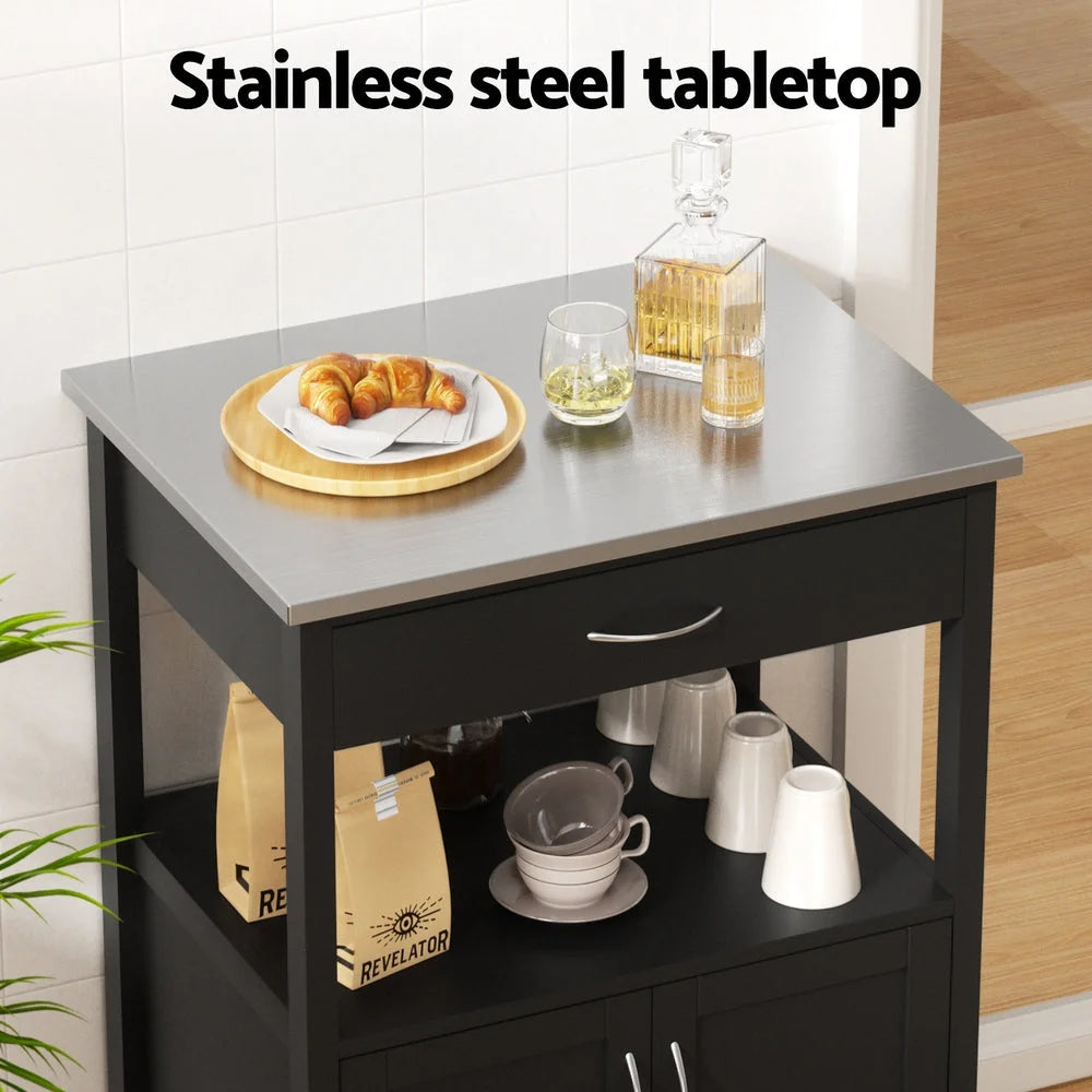 Artiss Kitchen Island Trolley Rolling Serving Cart Storage