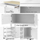 Kitchen island trolley with lower support frame and fitted legs
