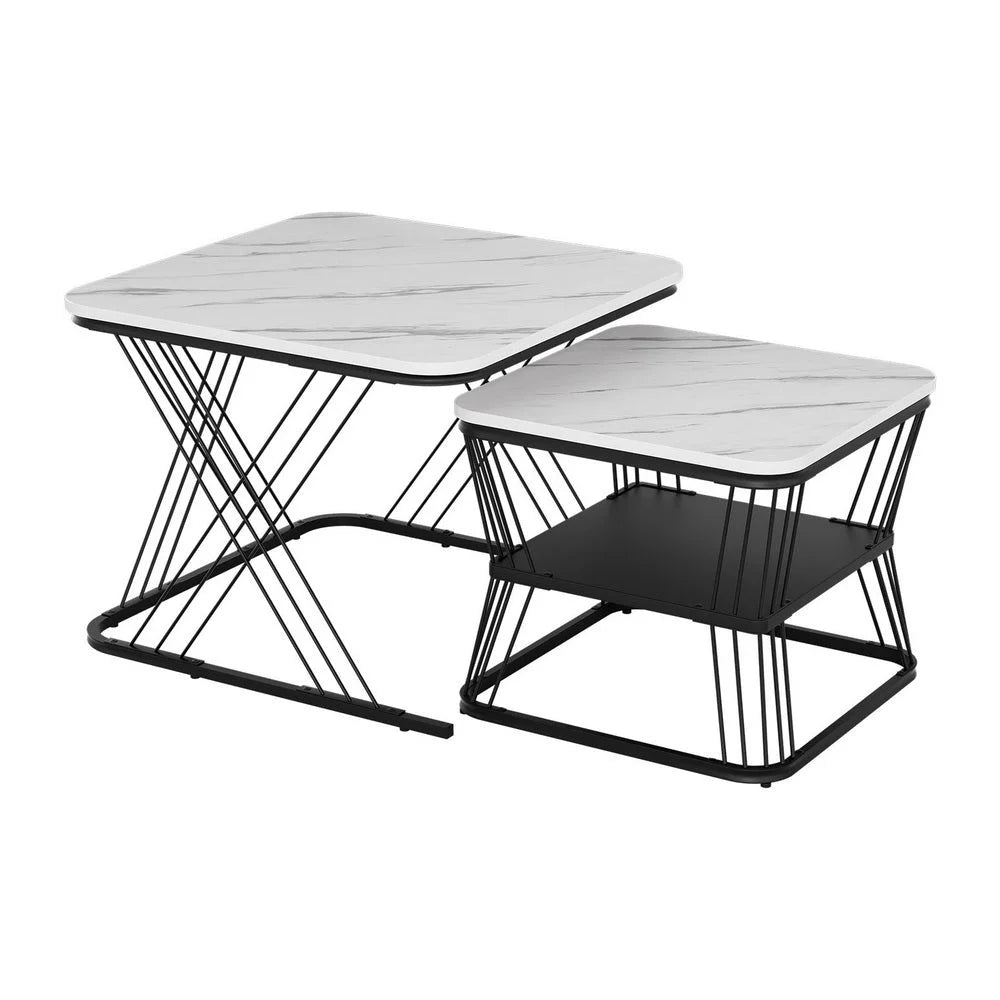 Coffee table with storage shelf beneath the tabletop
