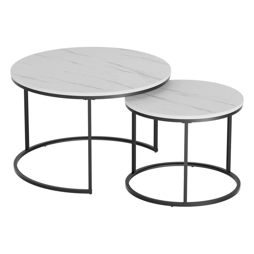 Marble coffee table with glass top and living room shelf