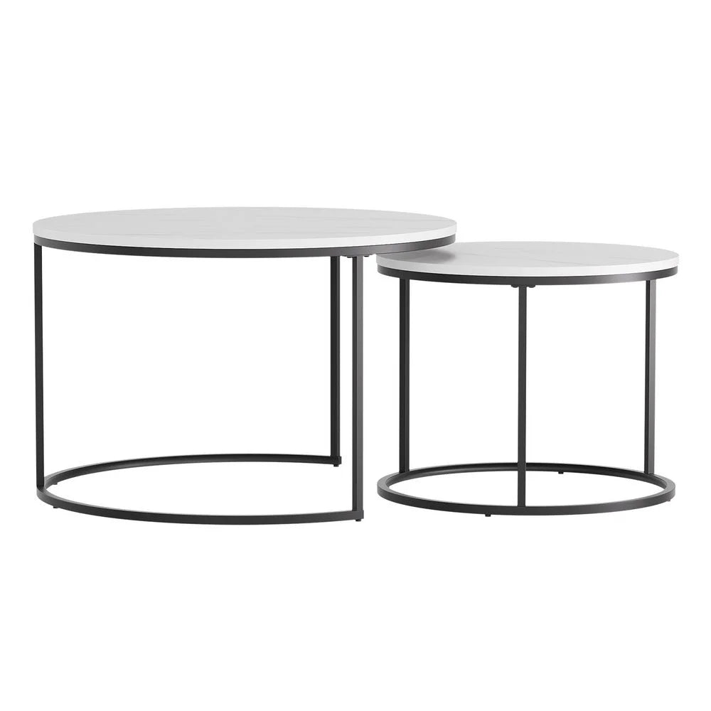 Marble coffee table with storage shelf beneath the tabletop