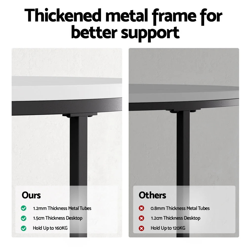 Coffee table with round tabletop and stable pedestal base