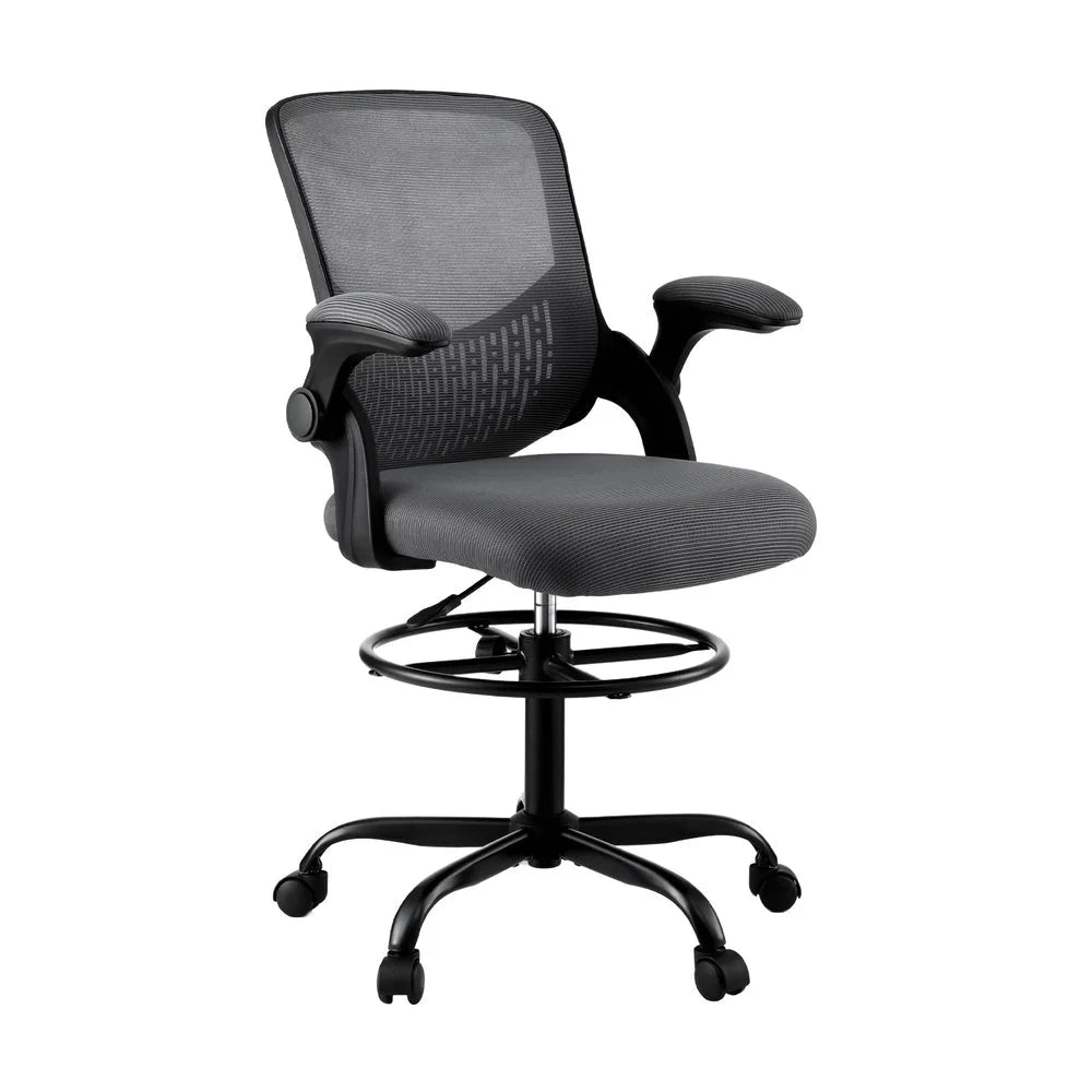 Grey office chair with drafting chairs stool computer