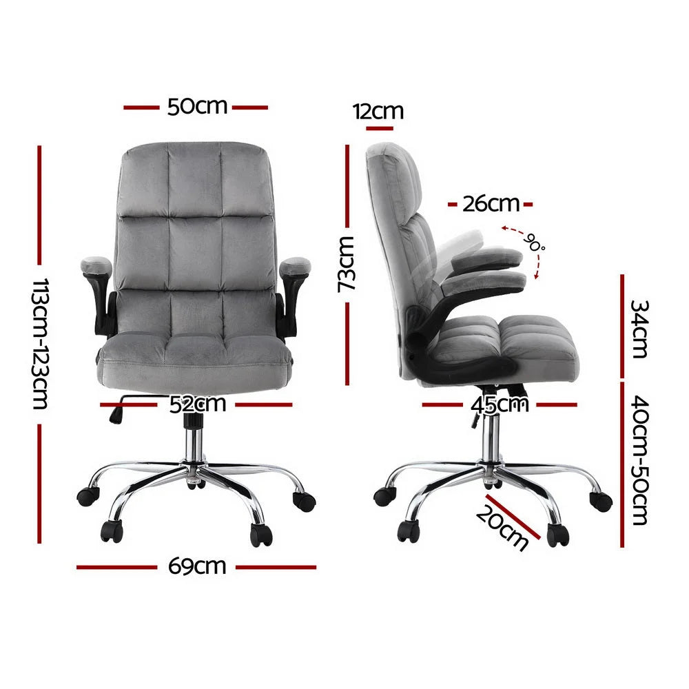 Artiss Office Chair Velvet Seat Racing Gaming Computer Desk