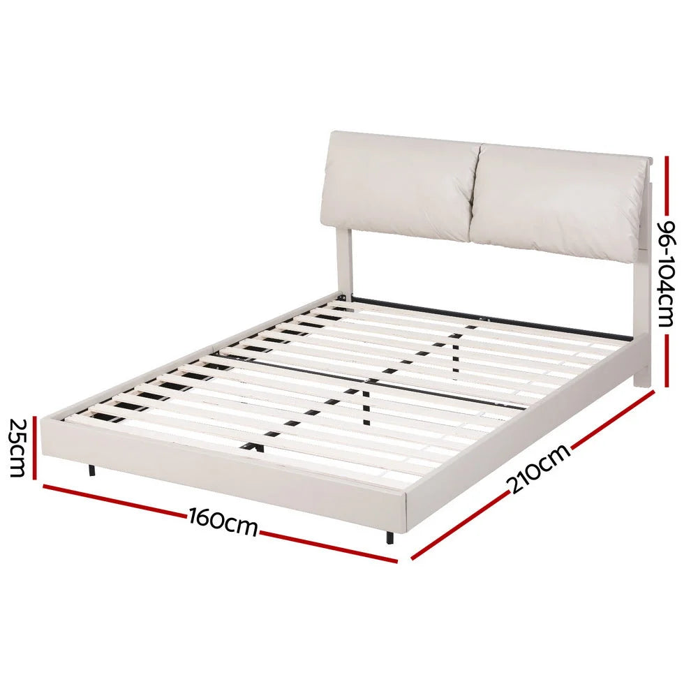 Artiss Queen Bed Frame RGB LED Floating Beds Adjustable
