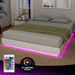 Artiss Queen Bed Frame with 16Colour Led Light Wooden
