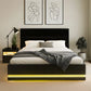 Bed frame with rgb led double beside colour