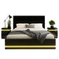 Bed frame with rgb led queen beside