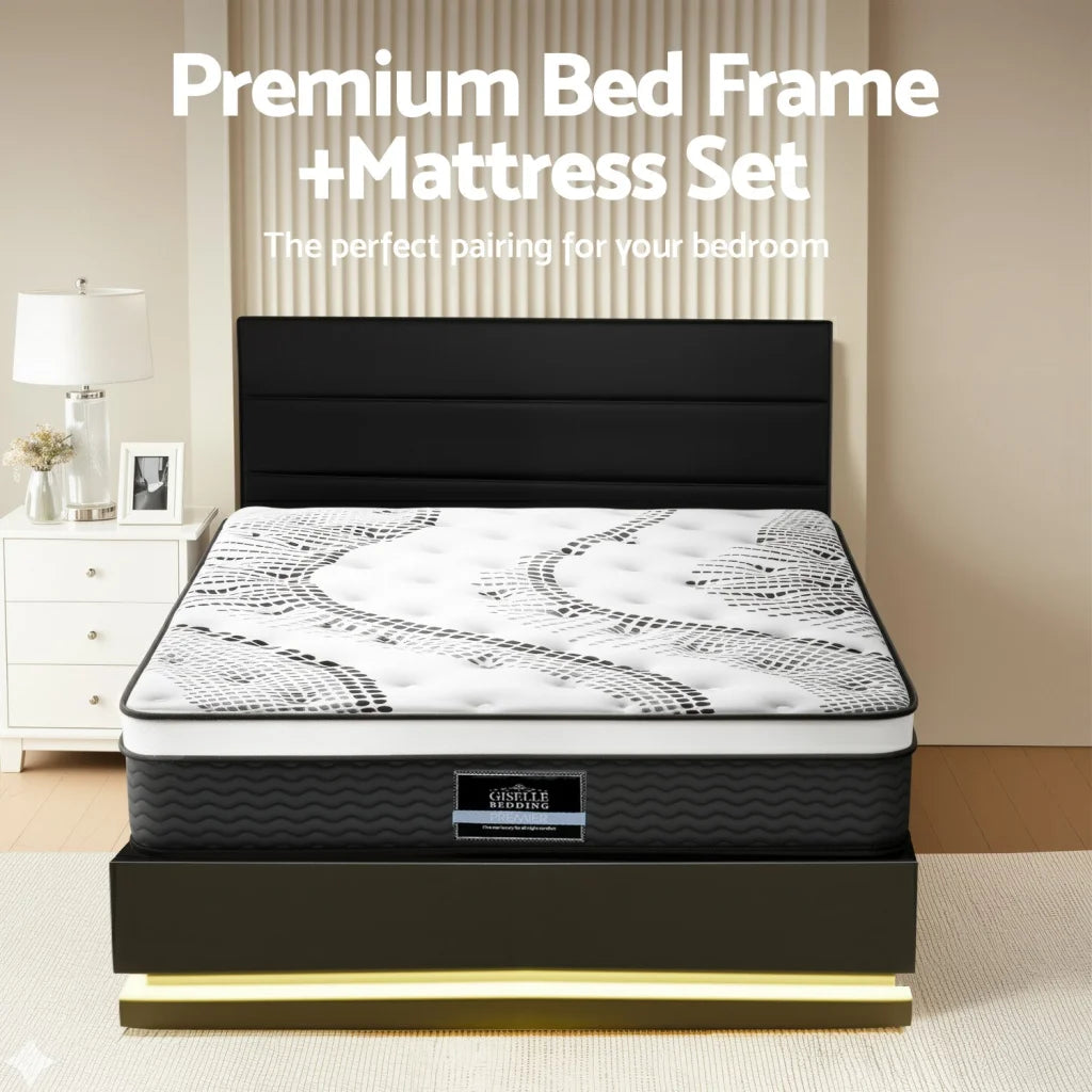 Queen mattress RGB LED Bed Frame with 32cm
