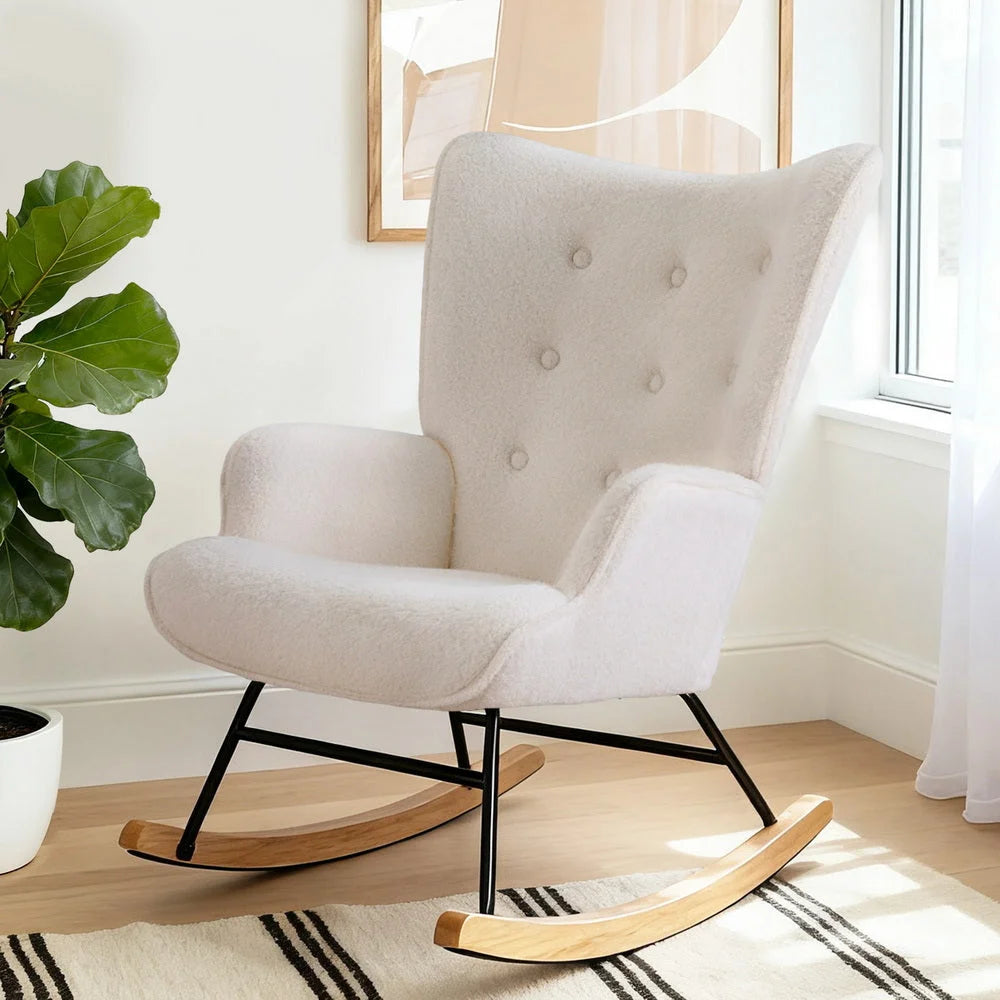 White fabric lounge armchair