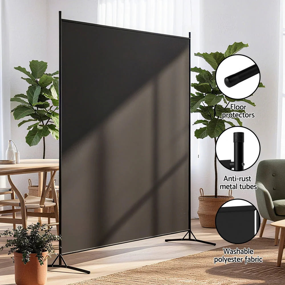Artiss Room Divider Screen 175x180cm Fabric Black