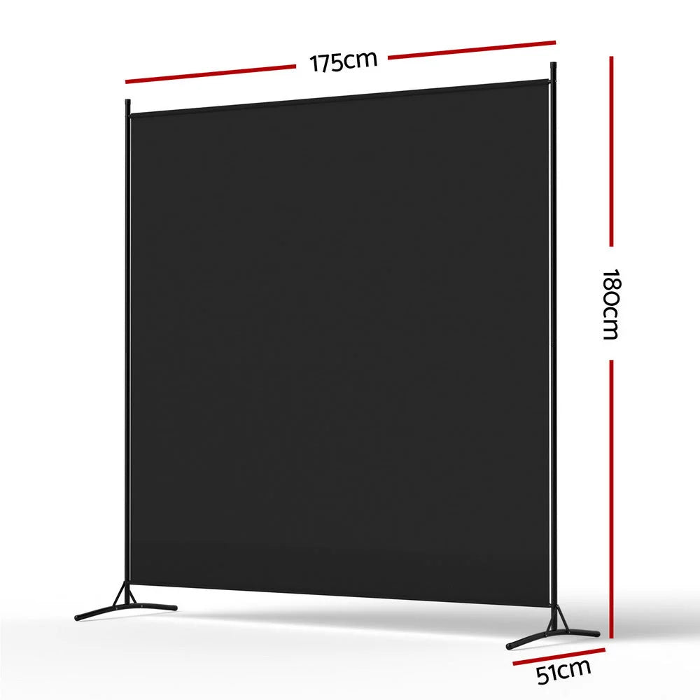 Black Artiss Room Divider Screen 175x180cm Fabric Bedroom Dividers