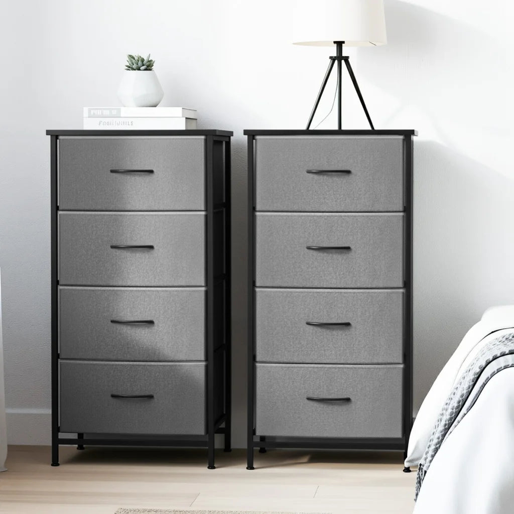Grey set chest drawers with storage dresser tallboy bedroom