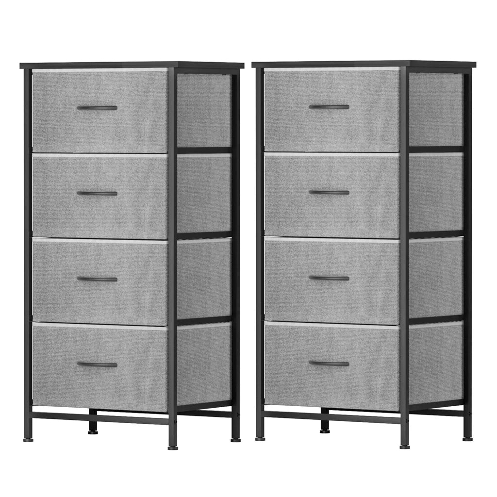 Artiss Set of 2 Chest of 4 Drawers Storage Dresser Tallboy