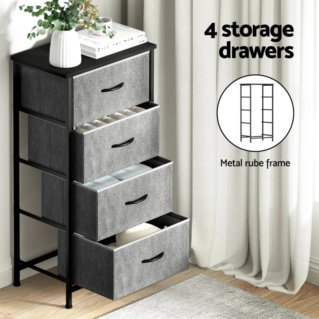 Artiss Set of 2 Chest of 4 Drawers Storage Dresser Tallboy