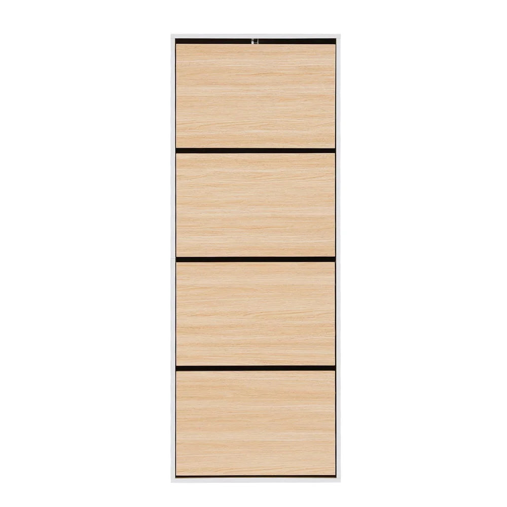 Artiss Shoe Rack Cabinet 24 Pairs Adjustable Shelf Pine shown with visible product details