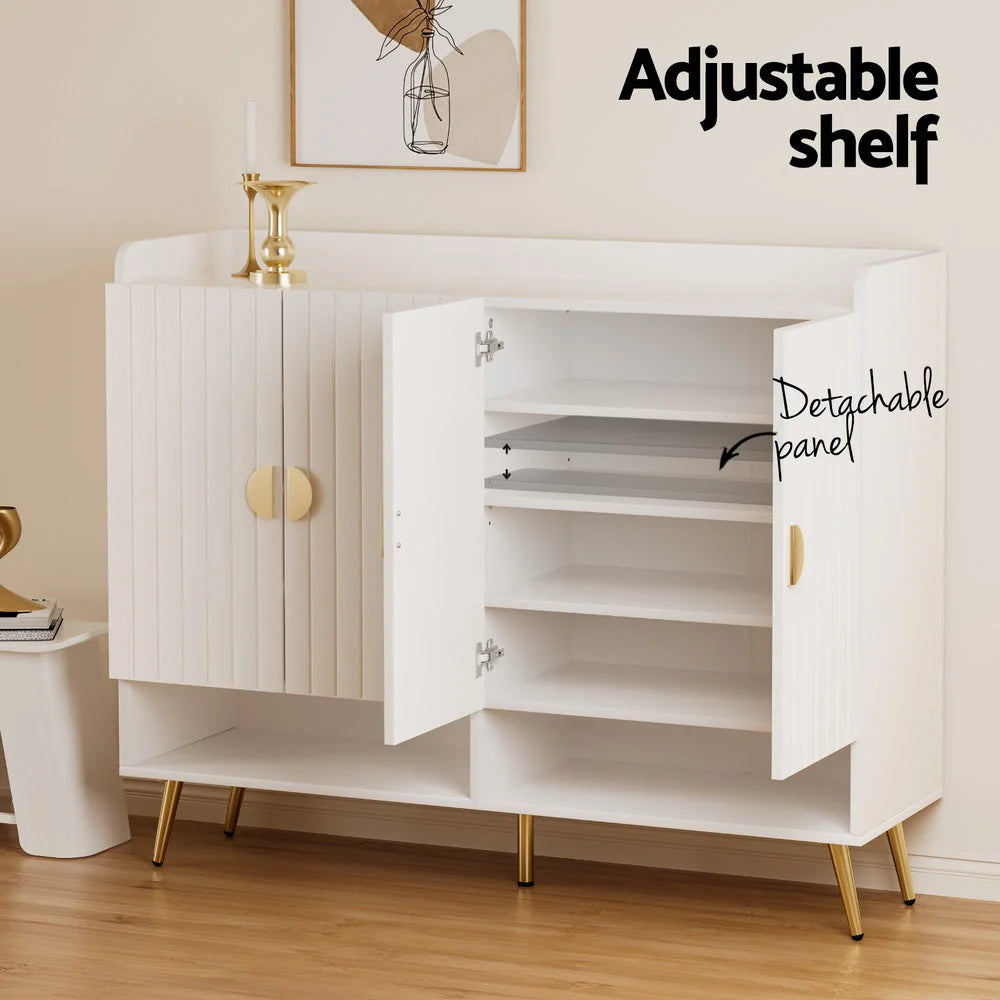 Storage rack with shoe cabinet tiers pairs living