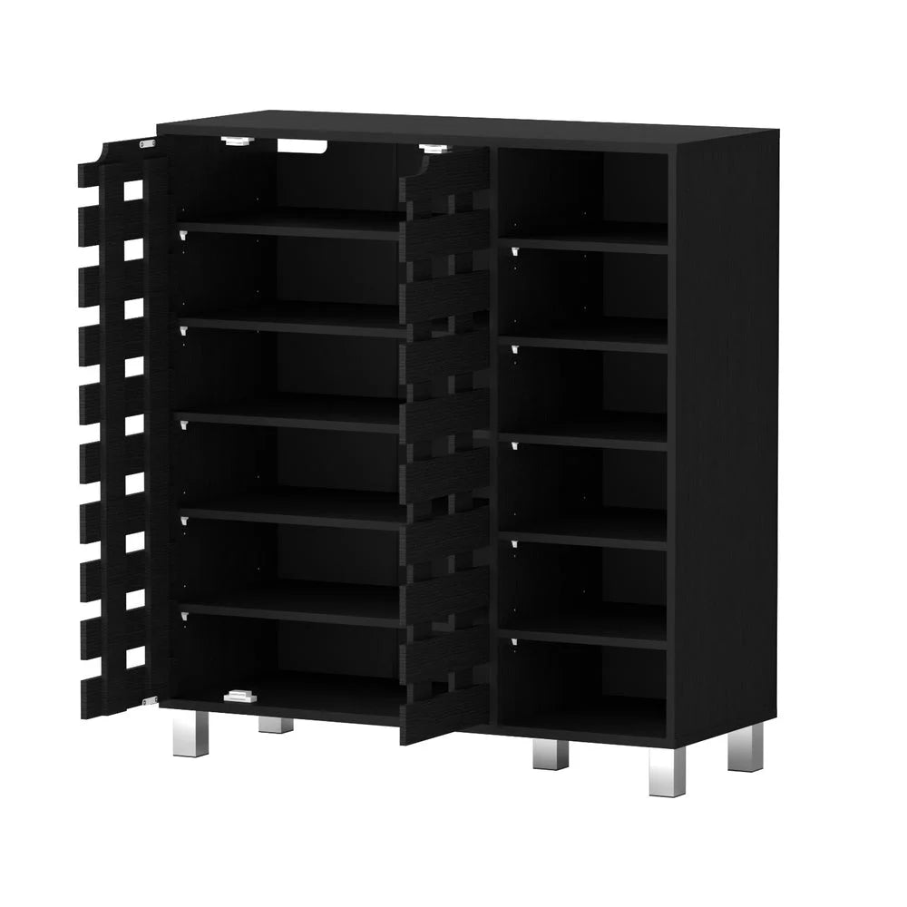Black storage shelf Shoe Rack Cabinet Six Tier