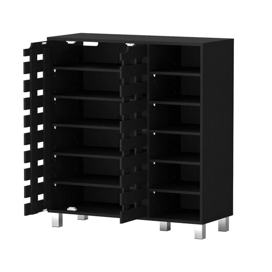 Black storage shelf Shoe Rack Cabinet Six Tier