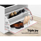 Artiss Shoe Rack Cabinet Bench 15 Pairs White Kyla