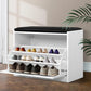 Artiss Shoe Rack Cabinet Bench 15 Pairs White Kyla